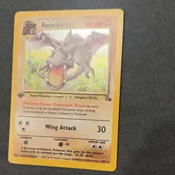 Pokemon Aerodactyl 1/62 Fossil 1st Edition Holo Rare 60 HP Wizards of the Coast - Image 2