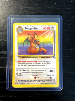 Pokemon TCG Dragonite 19/62 Fossil Rare 1999 WOTC Vintage LP - Image 1