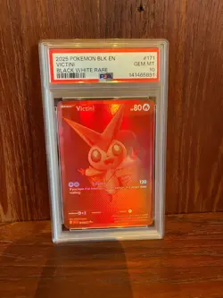2025 POKEMON WHT EN-WHITE FLARE BLACK WHITE RARE #172 VICTINI PSA 10 - Image 1