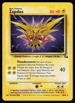 Zapdos 30/62 Pokemon Fossil English Rare - Image 2