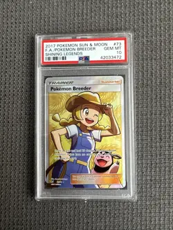 Pokemon TCG Pokemon Breeder Full Art Ultra Rare Holo Shining Legends PSA 10 #73 - Image 1