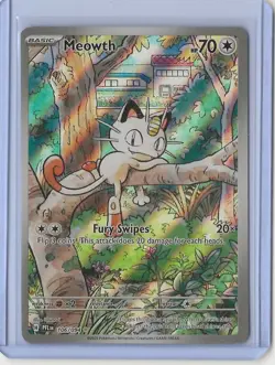 Pokemon TCG Meowth 106/094 Phantasmal Flames Full Art Holo Illustration Rare NM - Image 1