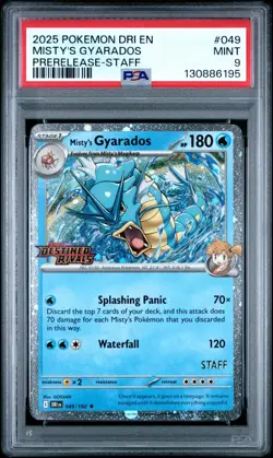 Pokemon TCG 049 Misty's Gyarados & 096 Rockets Tyranitar PSA 9 STAFF Bundle - Image 1