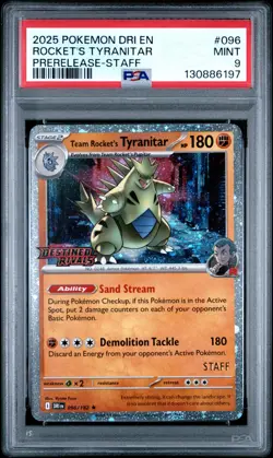 Pokemon TCG 049 Misty's Gyarados & 096 Rockets Tyranitar PSA 9 STAFF Bundle - Image 2
