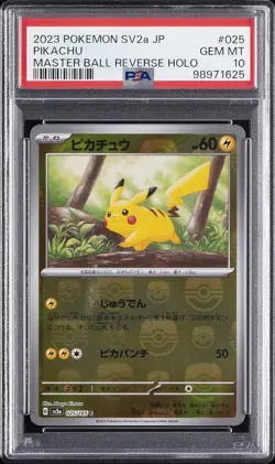 2023 POKEMON JAPANESE SV2A-POKEMON 151 MASTER BALL REVERSE HOLO PIKACHU PSA 10 - Image 1