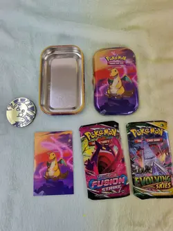 Pokemon TCG Kanto Power Mini Booster Tin DRAGONITE - COMPLETE UNSEALED TIN - Image 3