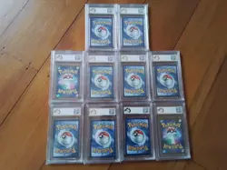 10 x 9 mystery graded slabs Pokemon Cards promo Holo sr ex vstar art card gx v - Image 1