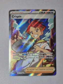 Pokemon TCG Crispin Full Art Trainer Holo Card 164/142 Stellar Crown Ultra Rare - Image 1