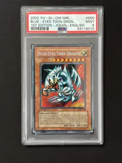 2002 YU-GI-OH! BLUE EYES TOON DRAGON MRL-000 1ST EDITION CARD PSA 9 MINT - Image 1