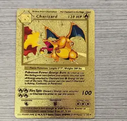 Pokemon TCG Charizard Metal Foil 4/102 Base Set 1999 Dragon 120 HP Card - Image 1