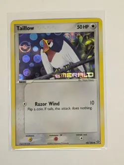 Taillow 68/106 Emerald Reverse Holo front/back image pokemone tcg - Image 1