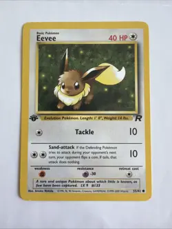 POKEMON EEVEE 55/82 1ST EDITION TEAM ROCKET LP - Image 1