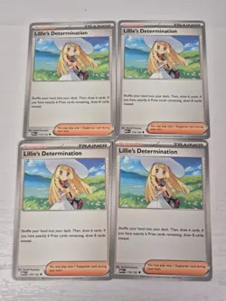 4 x Lillie's Determination 119/132 Trainer Playset Pokemon TCG Deck Building - Image 1