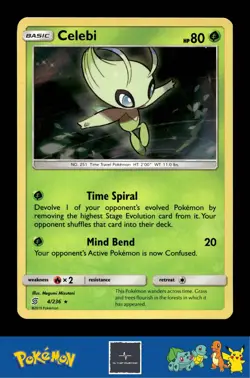 2019 Pokemon SM Unified Minds 4/236 Celebi Holo - Image 1