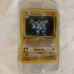Factory Sealed, Pokemon TCG Machamp Holo Rare Card Base Set 8/102, 1st Edition - Image 2