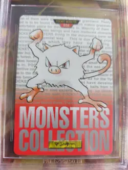 Pokemon Card Red Monsters collection Carddass 1996 Japanese BGS Beckett 9 Mankey - Image 3