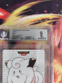 Pokemon Card Monsters collection Carddass 1996 Japanese BGS Beckett 9 Clefairy - Image 4