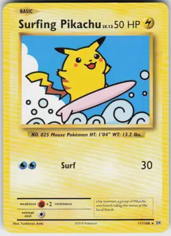 SURFING PIKACHU 111/108 EVOLUTIONS POKEMON SECRET RARE LP - Image 1