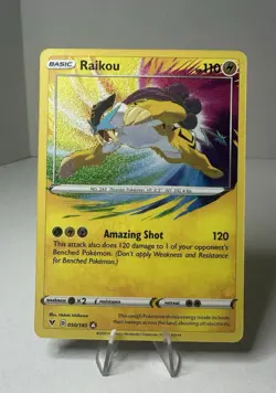 Pokemon SWSH04: Vivid Voltage Raikou #050/185 Amazing Rare - NM - Image 1