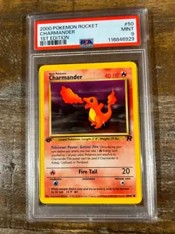 Pokemon 2000 Rocket CHARMANDER 1ST Edition #50 PSA 9 Mint RARE 2 - Image 1