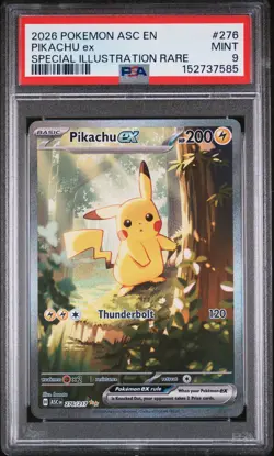 2026 POKEMON ASC EN-ASCENDED HEROES SPECIAL ILLUSTRATION RARE PIKACHU EX PSA 9 - Image 1