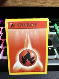 Misprint Ink Error Pokemon TCG Fire Energy Base Set Card 98/102 1999 Shadowless - Image 1