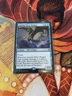 MTG Ancient Silver Dragon Commander Legends: Battle for Baldur's Gate NM - Image 1