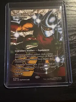 Raph's Jitte (Borderless) - 0019 - PZA Teenage Mutant Ninja Turtles TMNT MTG NM - Image 1