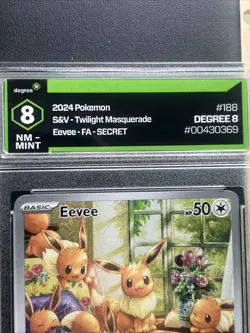 2024 POKEMON TWM EN-TWILIGHT MASQUERADE ILLUSTRATION RARE #188 EEVEE 8 Nm Mint - Image 2