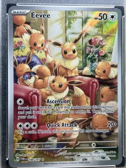 2024 POKEMON TWM EN-TWILIGHT MASQUERADE ILLUSTRATION RARE #188 EEVEE 8 Nm Mint - Image 3