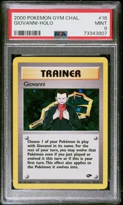 Pokemon Gym Challenge 18/132 Giovanni Holo PSA 9 2000 - Image 1