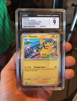 Pokemon TCG Black Star Promo Pikachu #190 2024 World Championships CGC Grade 9 - Image 2