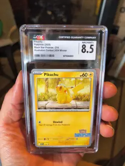 Pokemon SVP Pikachu TCG Illustration Contest 2024 Black Star Promo 214 CGC 8.5 - Image 2