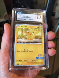 Pokemon SVP Pikachu TCG Illustration Contest 2024 Black Star Promo 214 CGC 8.5 - Image 4