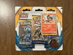 Pokemon Sun & Moon Litten 3-Pack Booster Blister Set - Factory Sealed - Image 1