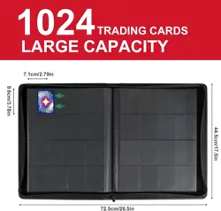 16-Pocket Trading Card Binder Holds 1000+ MTG TCG Game Sport Cards Red - Image 2
