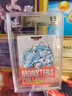 Pokemon Card Monsters collection Carddass 1996 Japanese BGS Beckett 9.5 Rhydon - Image 1