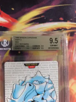 Pokemon Card Monsters collection Carddass 1996 Japanese BGS Beckett 9.5 Rhydon - Image 4