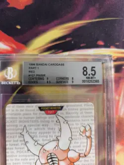 Pokemon Card Monsters collection Carddass 1996 Japanese BGS Beckett 8.5 Pinsir - Image 4
