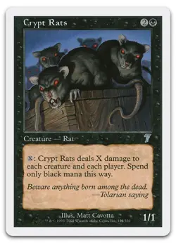 Crypt Rats #125 (NM) 7th Edition 7ED Magic MTG - Image 1