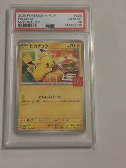 2025 Pokemon M-P Japanese Pikachu McDonald's #020 PSA 10 Gem Mint - Image 4