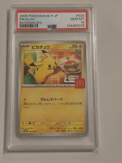 2025 Pokemon M-P Japanese Pikachu McDonald's #020 PSA 10 Gem Mint - Image 5