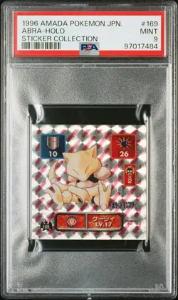 1996 AMADA POKEMON JPN STICKER COLL #169 ABRA-HOLO PSA 9 - Image 1