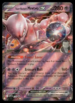 Team Rocket's Mewtwo ex 216 Holo Promo Scarlet & Violet Promo Pokemon NM - Image 1