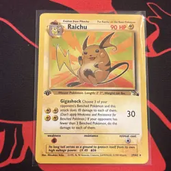 Pokemon Vintage 1st Edition Raichu 29/62 Fossil Wizards Of The Coast 1999 Lp/Nm - Image 1