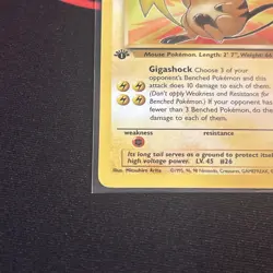 Pokemon Vintage 1st Edition Raichu 29/62 Fossil Wizards Of The Coast 1999 Lp/Nm - Image 5