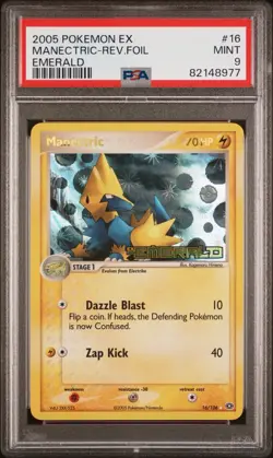 Pokemon Manectric EX Emerald Reverse Holo Rare #16 PSA 9 Mint - Image 1