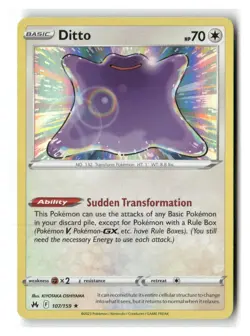 Ditto 107/159 Holo Rare Crown Zenith Pokemon Near Mint - Image 1
