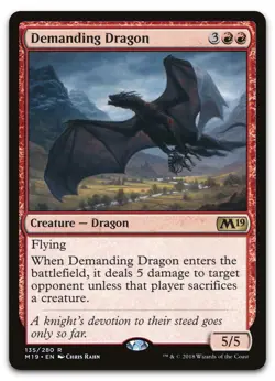 Demanding Dragon #135 (NM) Core Set 2019 M19 Magic MTG - Image 1