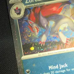 TRIPLE SWIRL BLEED 🌀💫 Zoroark 062/086 Cosmo Promo Flare Stamped Pokemon Card - Image 2